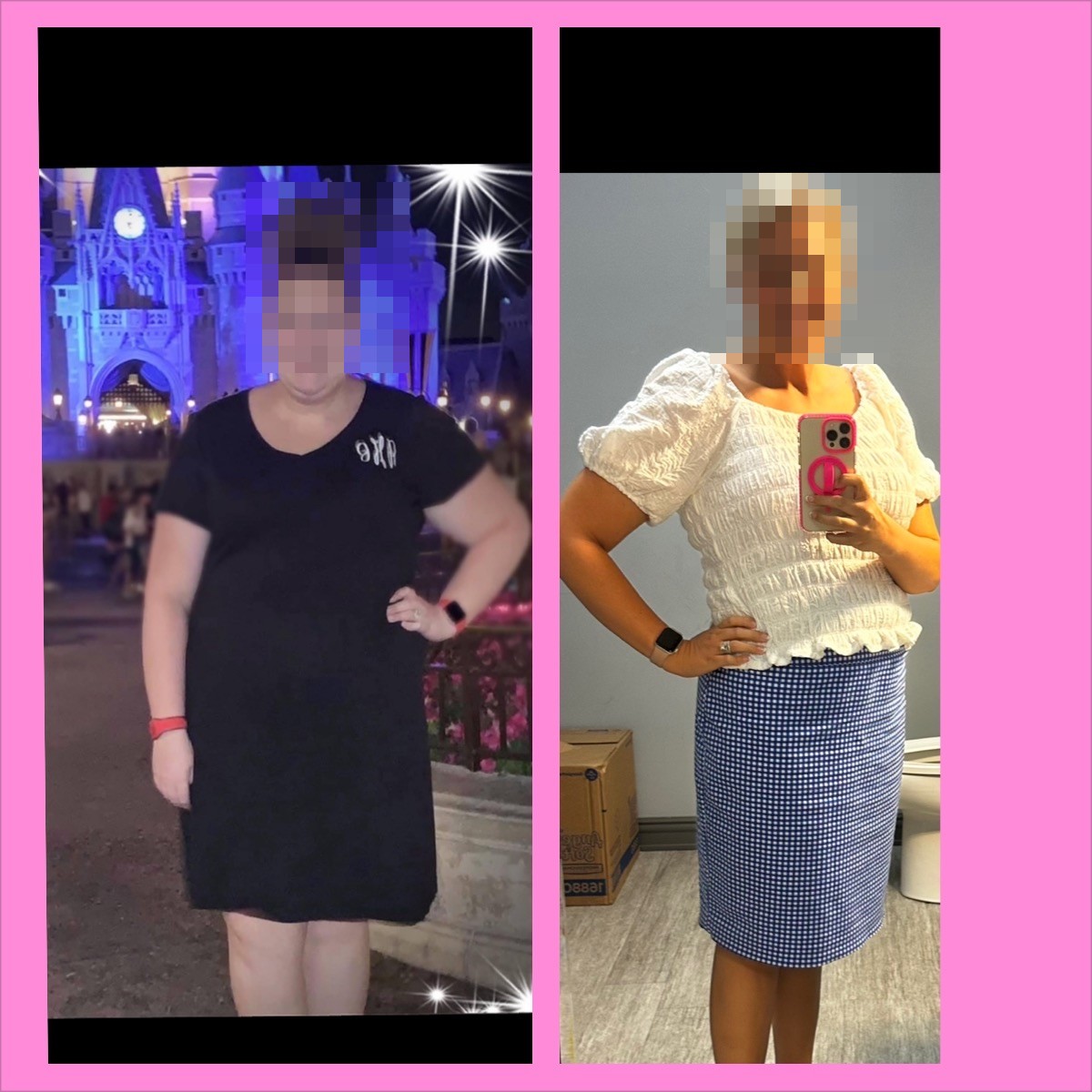 Real client before and after transformation — front facing