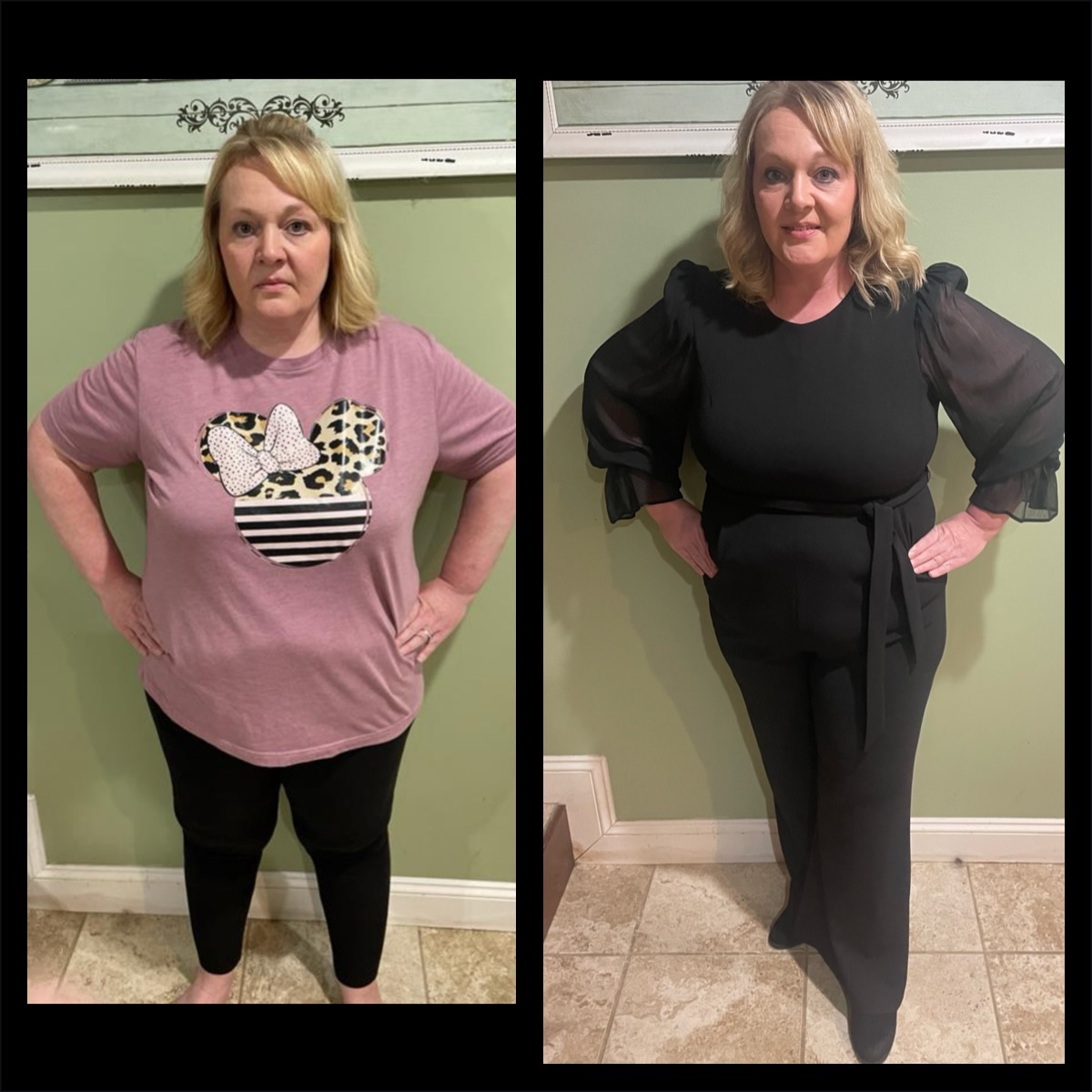 Real client before and after transformation — midsection progress